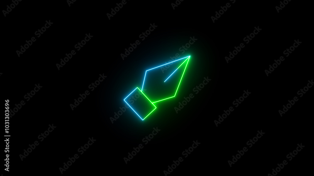 Abstract Neon Pen Icon: A Glowing Symbol for Digital Art and Education, Featuring Motion Effects and Calligraphy Design Elements for Business, Graphic Illustration, and Creative Expression Abstract Neon Pen Icon: A Glowing Symbol for Digital Art and Education, Featuring Motion Effects and Calligraphy Design Elements for Business, Graphic Illustration, and Creative Expression