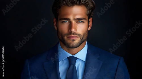 A well-dressed man in a blu...