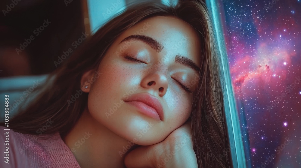 Dreamy Anime Girl in Lofi Style Background Dreamy Anime Girl in Lofi Style Background