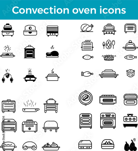 convection oven icon kitchen appliance vector fan oven electric baking tool