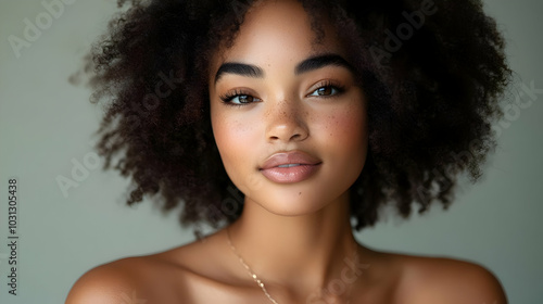 A portrait of a young woman...