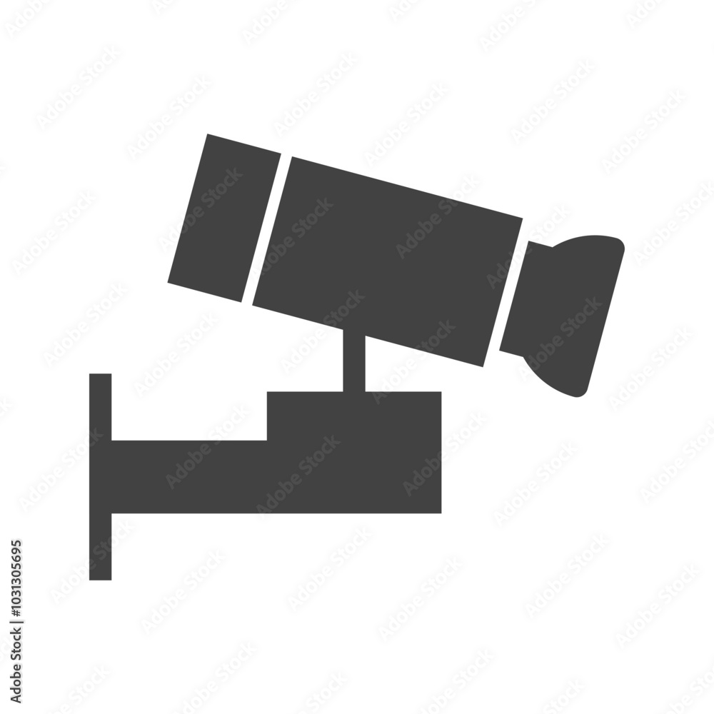 Simple black and white silhouette icon of a surveillance camera. Simple black and white silhouette icon of a surveillance camera.