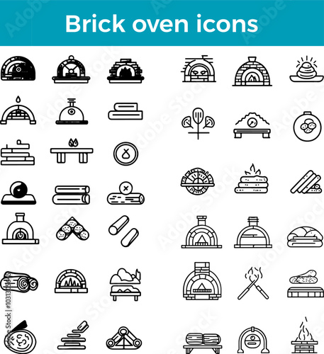 brick oven icon traditional pizza oven vector wood-fired cooking outdoor baking