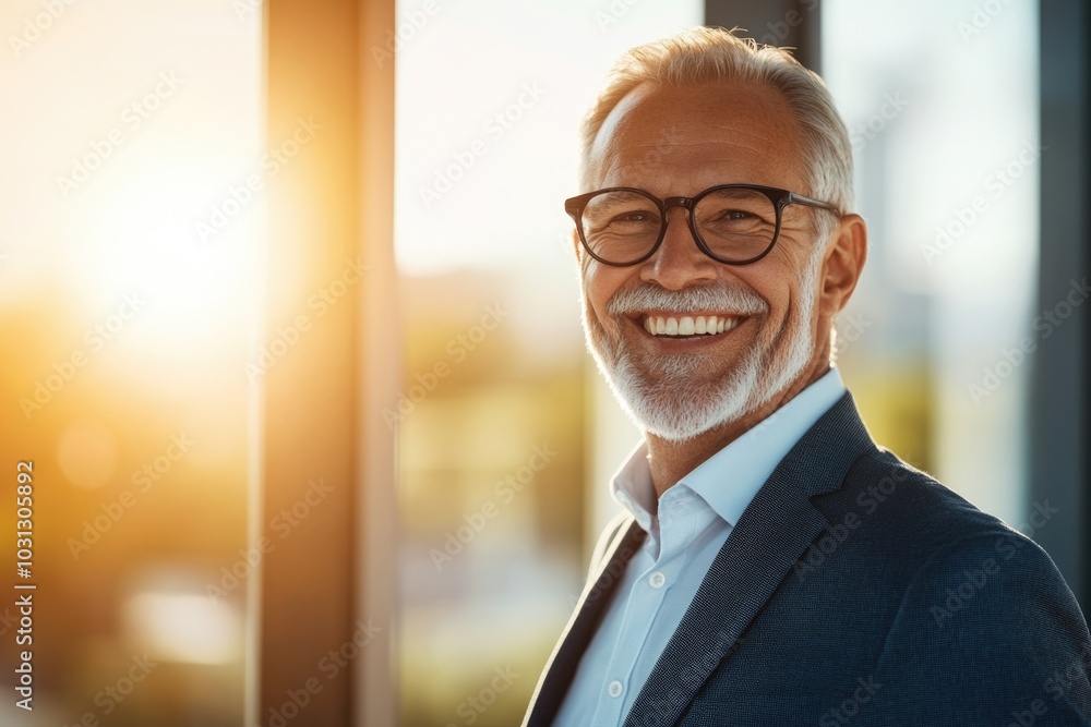 High-resolution brightly lit photorealistic candid photograph of a senior businessman radiating happiness in a high-end lifestyle magazine style. The bright, cheerful ambiance complements his joy. High-resolution brightly lit photorealistic candid photograph of a senior businessman radiating happiness in a high-end lifestyle magazine style. The bright, cheerful ambiance complements his joy.