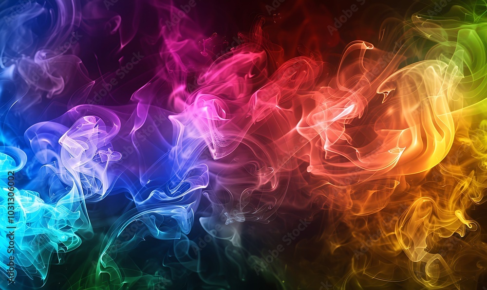 Colorful cloud of smoke of vape on a dark background. Colorful cloud of smoke of vape on a dark background.