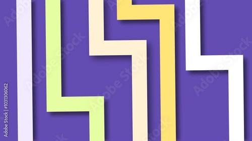 Abstract line motion papercut banner multicolor