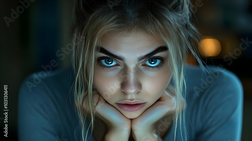 A close-up portrait of a yo...