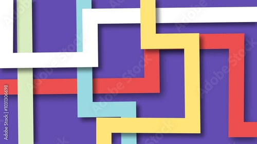 Abstract line motion papercut banner multicolor