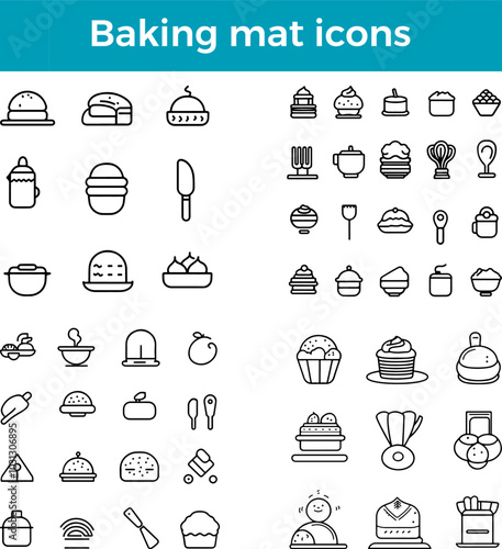 baking mat icon non-stick silicone mat vector reusable baking tool oven-safe liner