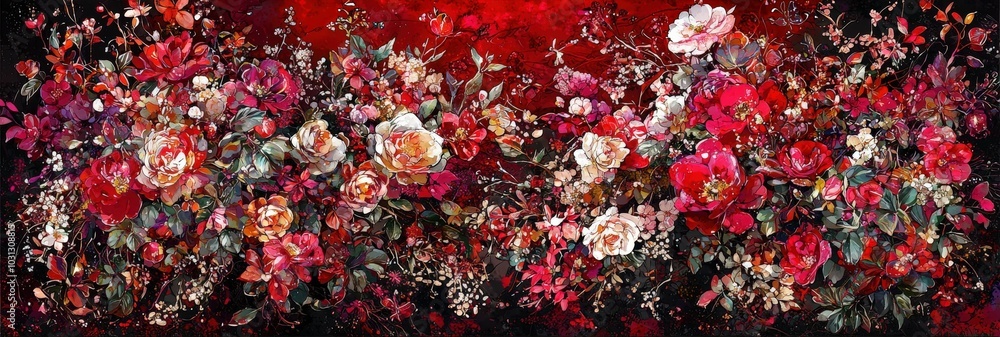 Vibrant Floral Explosion in Anime Style Vibrant Floral Explosion in Anime Style
