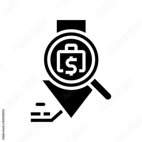 expense tracking budget planning glyph icon vector. expense tracking budget planning sign. isolated symbol illustration