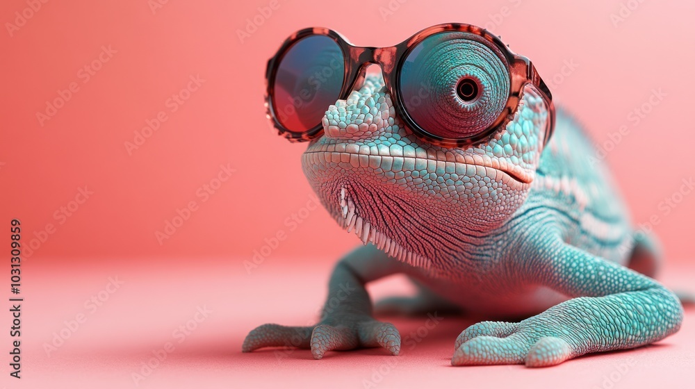 Cool Chameleon Wearing Sunglasses Cool Chameleon Wearing Sunglasses