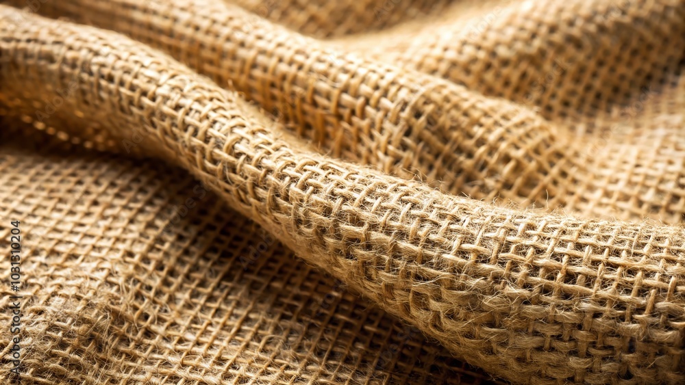 Closeup of Natural Beige Burlap Fabric with Rough Texture for Textiles and Crafting Projects Closeup of Natural Beige Burlap Fabric with Rough Texture for Textiles and Crafting Projects