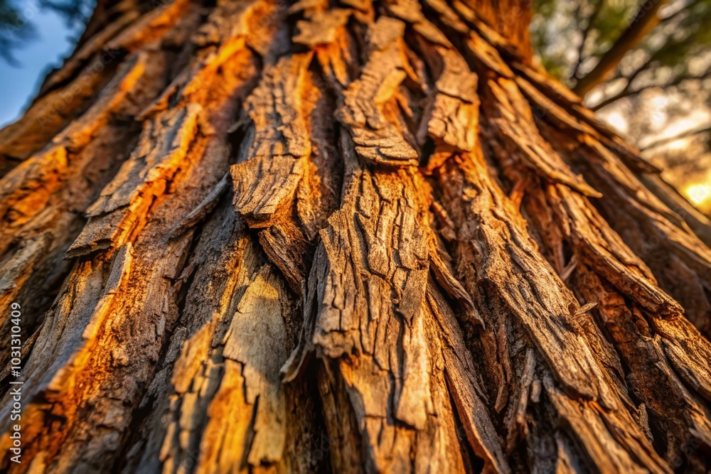 Closeup of Organic Tree Bark Texture with Sunlight and Shadows in 4K Quality Closeup of Organic Tree Bark Texture with Sunlight and Shadows in 4K Quality