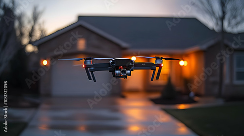 A drone hovering in front o...
