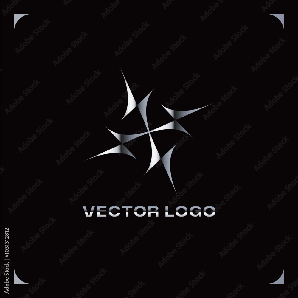 Obraz premium MODERN GEOMETRIC METALLIC GRAPHIC LOGO