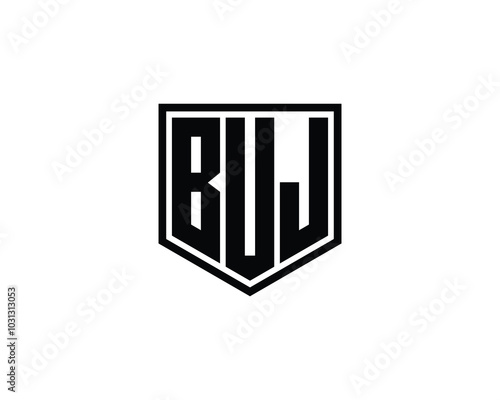 BUJ logo design vector template. BUJ