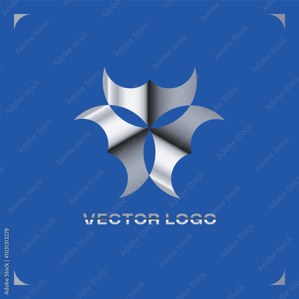 Obraz premium MODERN GEOMETRIC METALLIC GRAPHIC LOGO