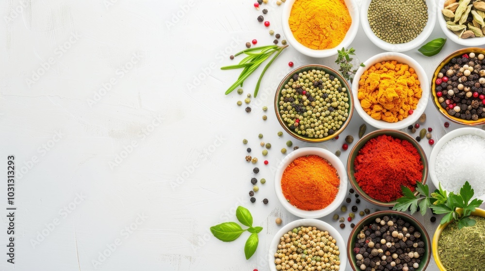 Colorful Collection of Various Spices and Herbs Colorful Collection of Various Spices and Herbs