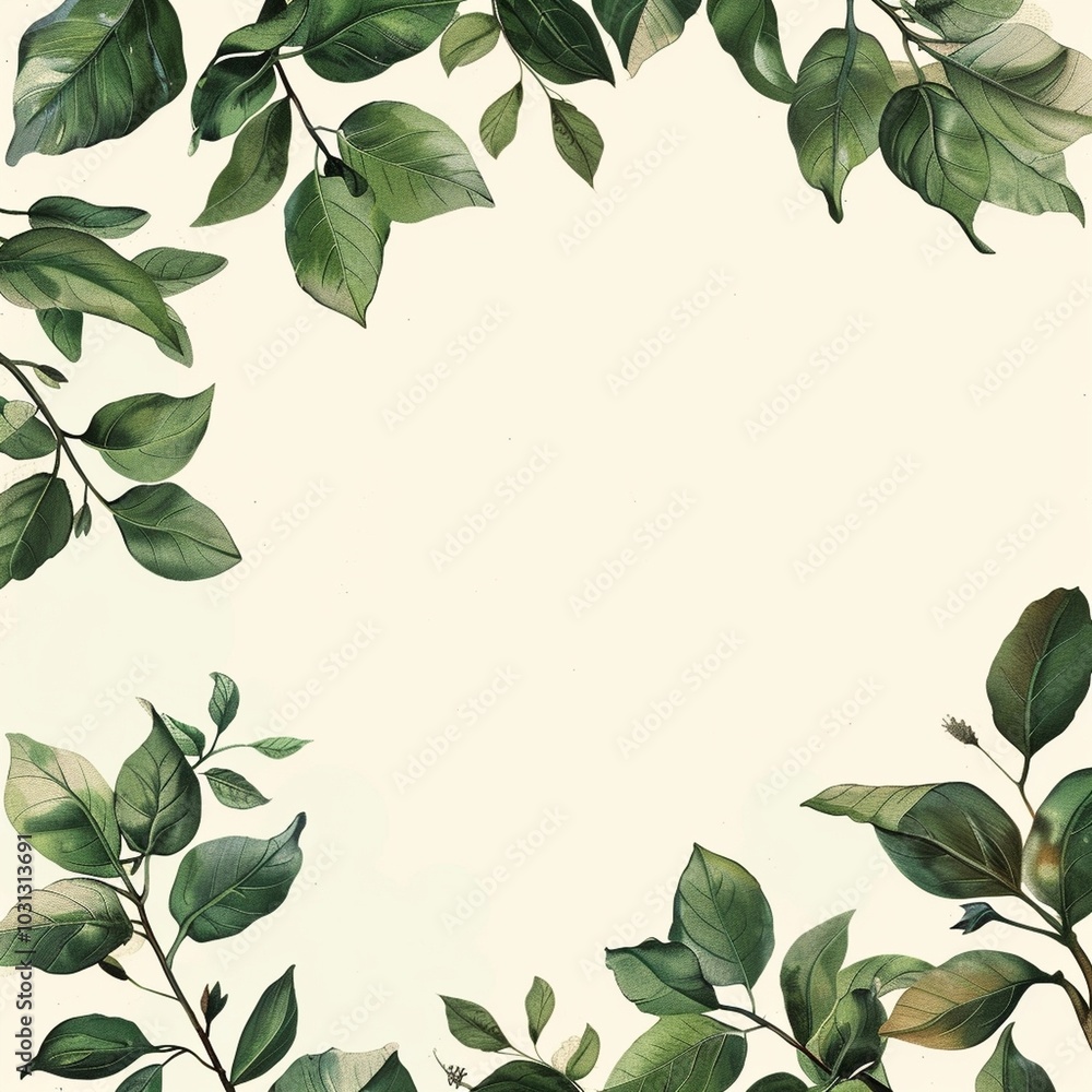 Green leaves frame on white background, isolated and perfect for natural designs, eco-friendly projects, and organic themes. Green leaves frame on white background, isolated and perfect for natural designs, eco-friendly projects, and organic themes.