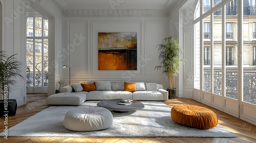 Modern living room with ele...