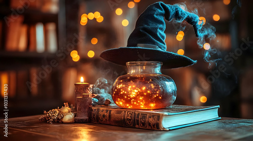 A mystical scene featuring ...