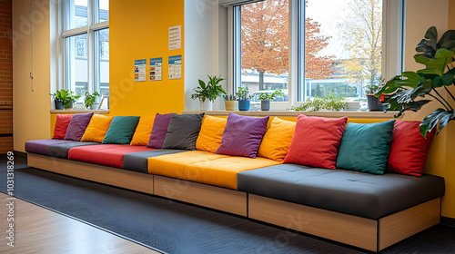 Cozy seating area with colo...