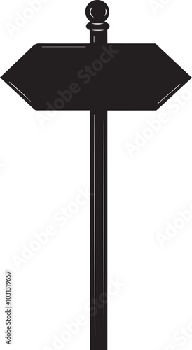 arrow sign board clean simple vector silhouette black