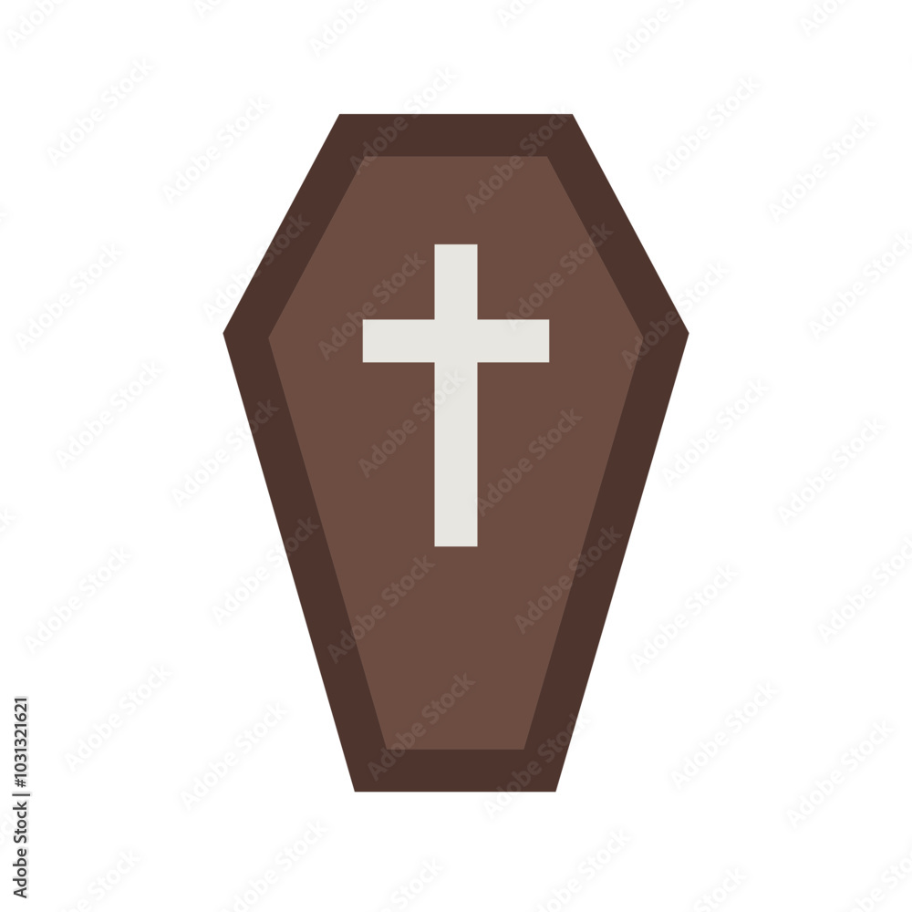 Dead Coffin, Halloween, horror and Scary Flat Icon Dead Coffin, Halloween, horror and Scary Flat Icon