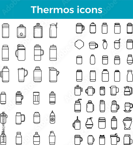 thermos icon vector insulated container design