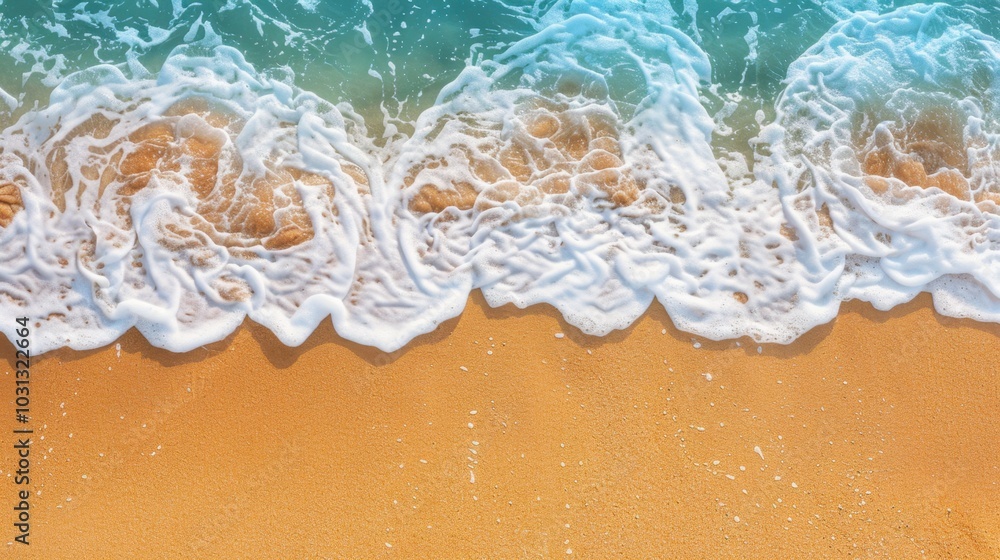 Serene Ocean Waves Lapping on Sandy Beach Serene Ocean Waves Lapping on Sandy Beach