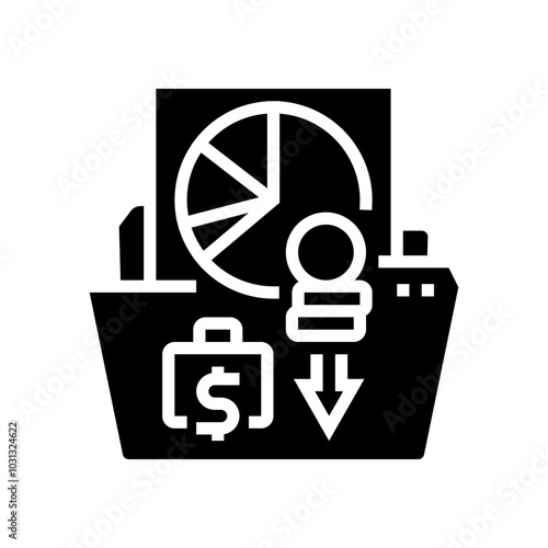 expense reports budget planning glyph icon vector. expense reports budget planning sign. isolated symbol illustration