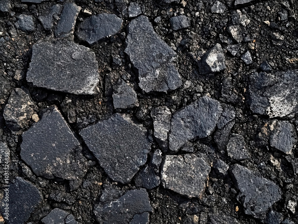 top-down view of a rough asphalt surface, displaying an intricate texture of dark grey tones and subtle variations, evoking a sense of urban grit and industrial aesthetics top-down view of a rough asphalt surface, displaying an intricate texture of dark grey tones and subtle variations, evoking a sense of urban grit and industrial aesthetics