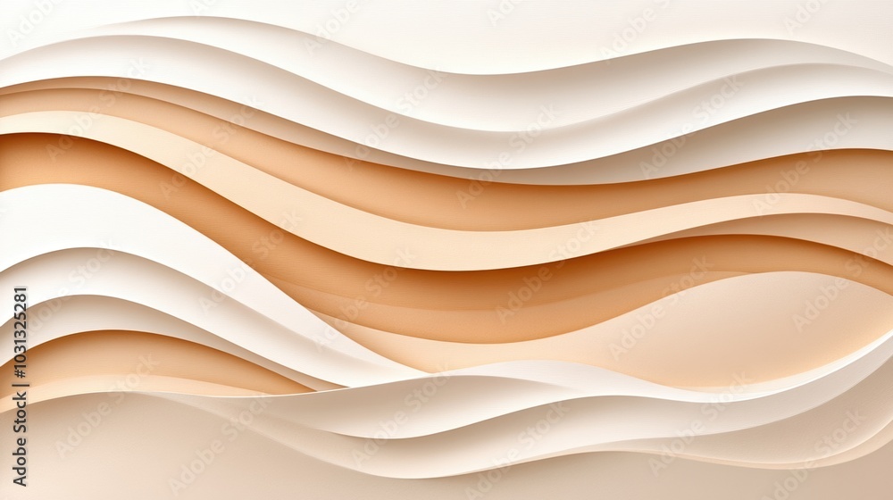 Obraz premium Abstract wave pattern texture in soft beige and white colors.
