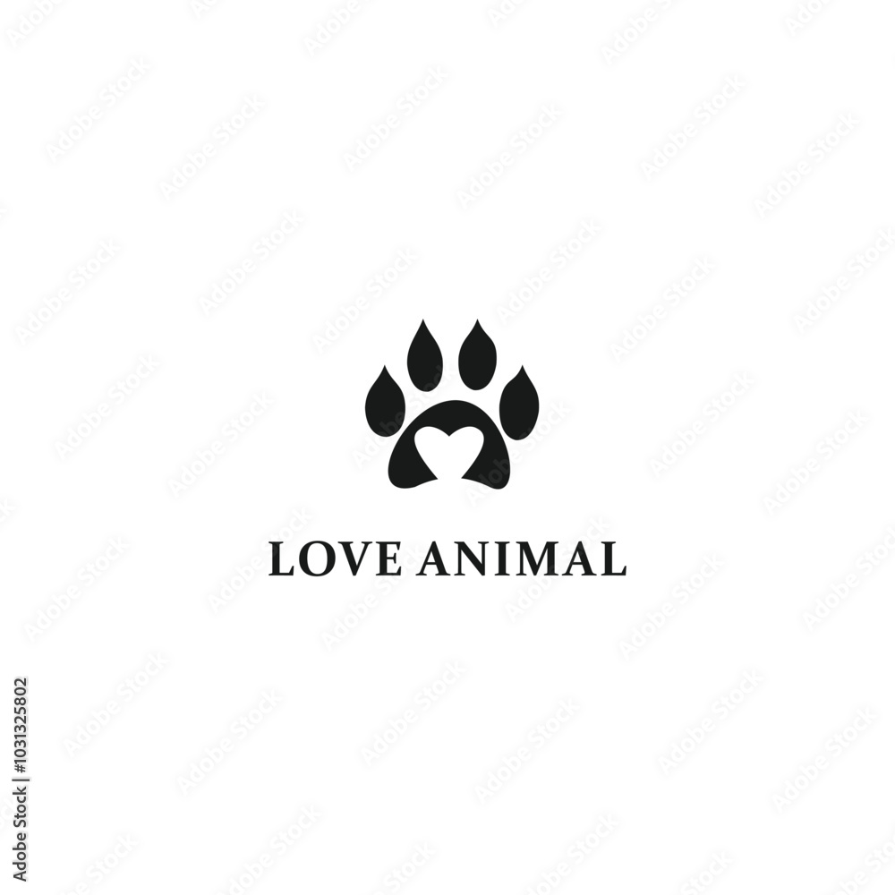 abstract love animal vector logo design abstract love animal vector logo design