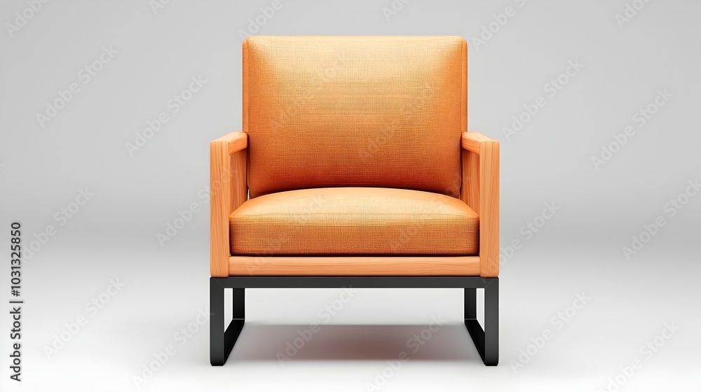 Elegant and Sustainable 3D Rendered Wooden and Metal Chair for Modern Interiors Elegant and Sustainable 3D Rendered Wooden and Metal Chair for Modern Interiors