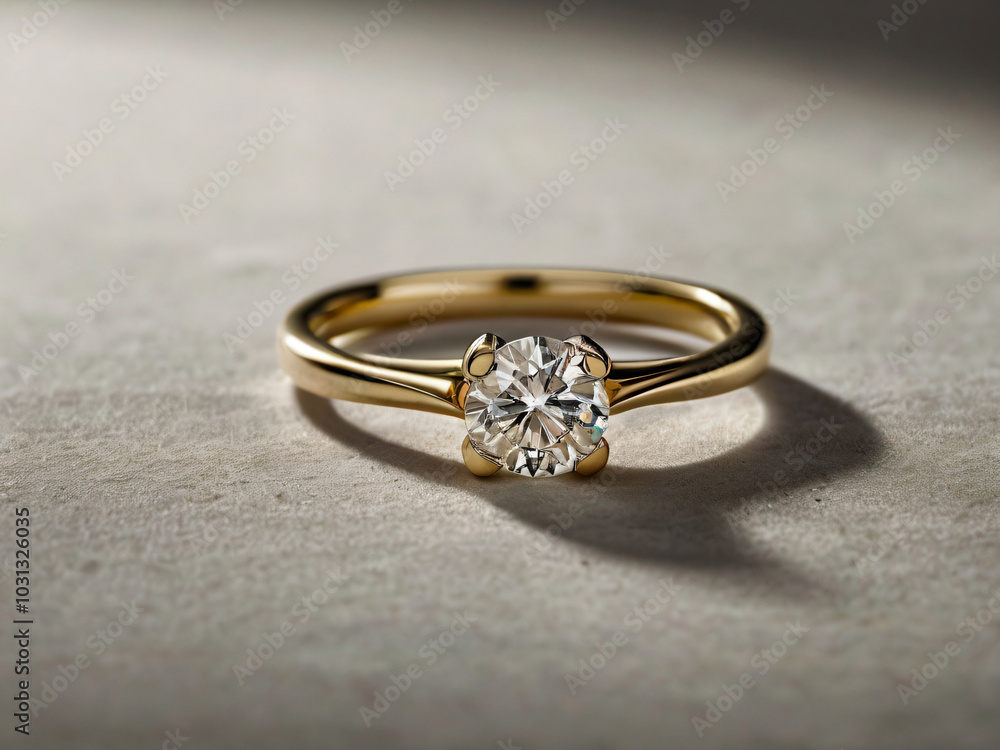 A wedding ring with a sparkling diamond. A wedding ring with a sparkling diamond.