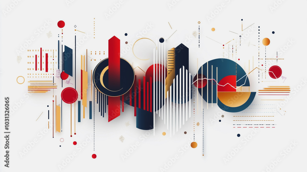 Obraz premium Abstract white background with Colorful charts and graphs with statistics to innovative analyze business potential and forecast future development of companies growth.