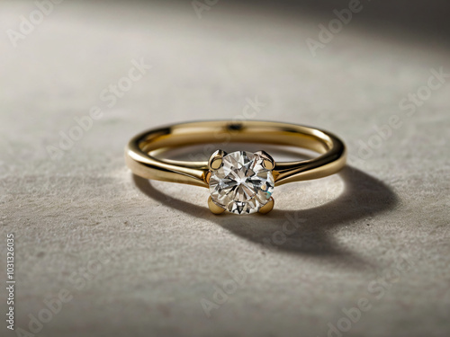 A wedding ring with a sparkling diamond.