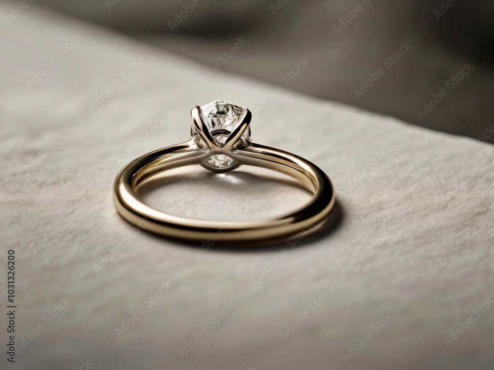 A wedding ring with a sparkling diamond. A wedding ring with a sparkling diamond.