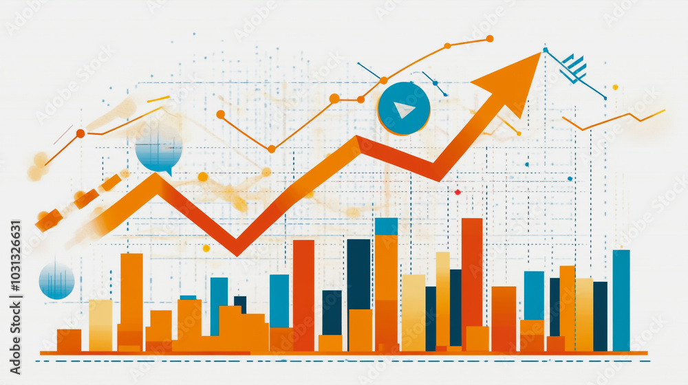Abstract white background with Colorful charts and graphs with statistics to innovative analyze business potential and forecast future development of companies growth. Abstract white background with Colorful charts and graphs with statistics to innovative analyze business potential and forecast future development of companies growth.