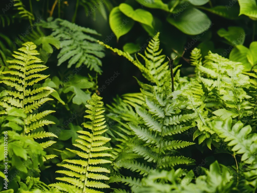vibrant green fern plants filling the background, creating a lush, natural setting that enhances the richness of the surrounding flora vibrant green fern plants filling the background, creating a lush, natural setting that enhances the richness of the surrounding flora