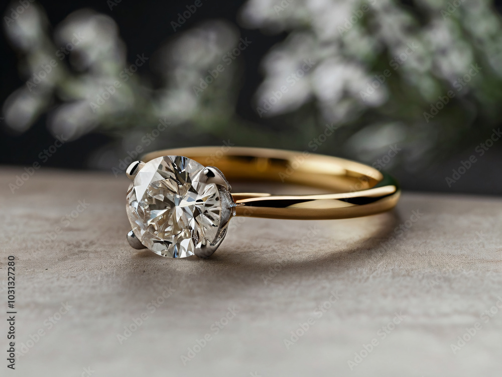 Wedding ring adorned with a dazzling diamond. Wedding ring adorned with a dazzling diamond.