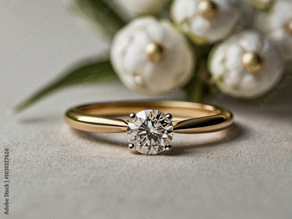 Diamond-studded wedding ring in a classic design. Diamond-studded wedding ring in a classic design.