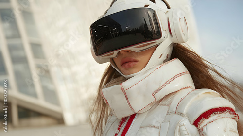 Futuristic figure in a slee...