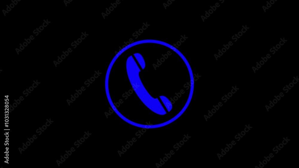 call icon animation. call concept on mobile phone screen animation . Glowing call icon isolated on black background. call icon animation. call concept on mobile phone screen animation . Glowing call icon isolated on black background.