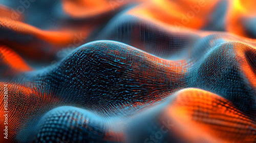 Abstract waves of blue and ...