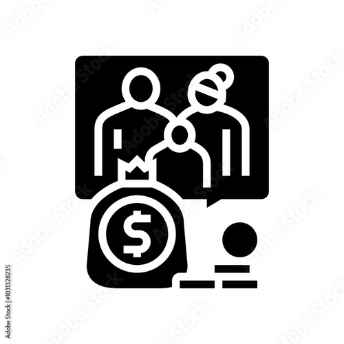 family budgeting budget planning glyph icon vector. family budgeting budget planning sign. isolated symbol illustration
