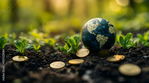 A globe amidst young plants...