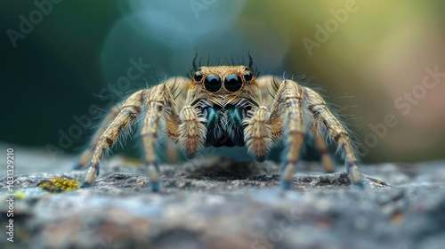 Wallpaper Mural a close up of a jumping spider on a rock Torontodigital.ca